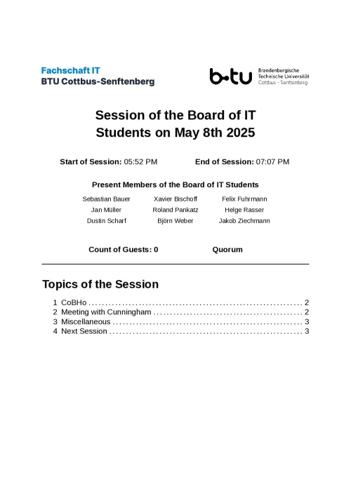 First Page of Meeting Notes from 08.05.2025