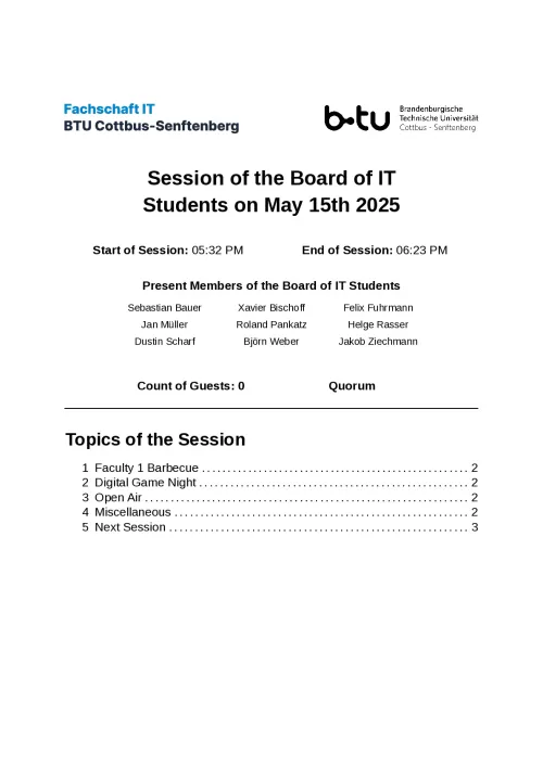 First Page of Meeting Notes from 15.05.2025