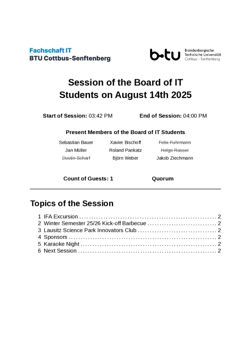 First Page of Meeting Notes from 14.08.2025