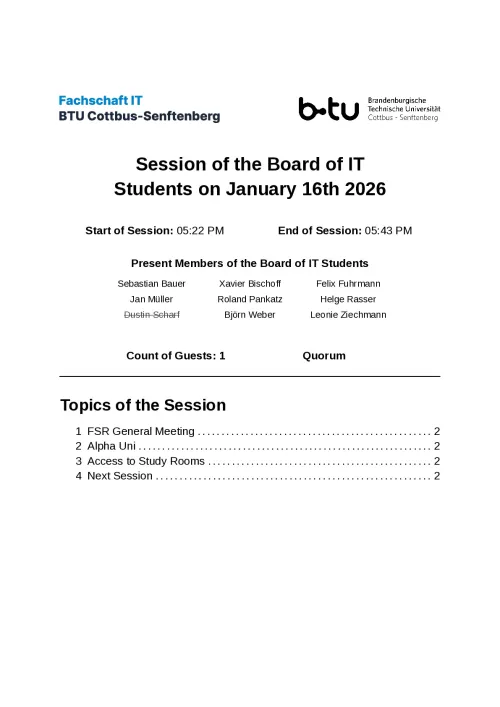 First Page of Meeting Notes from 16.01.2026