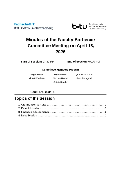 First Page of Meeting Notes from 13.04.2026