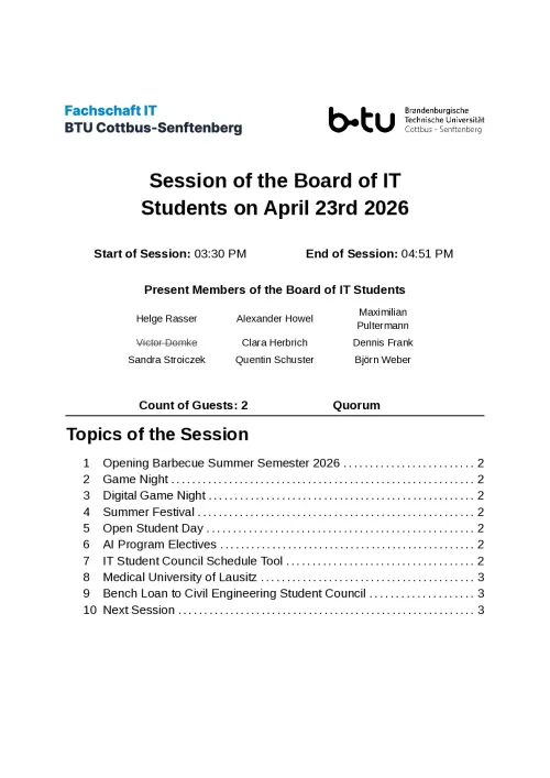 First Page of Meeting Notes from 23.04.2026