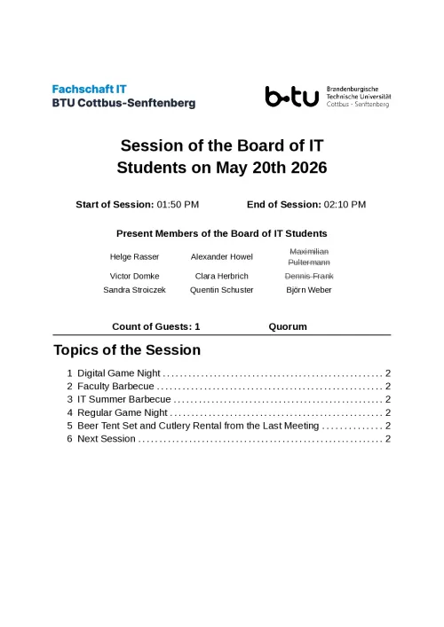 First Page of Meeting Notes from 20.05.2026