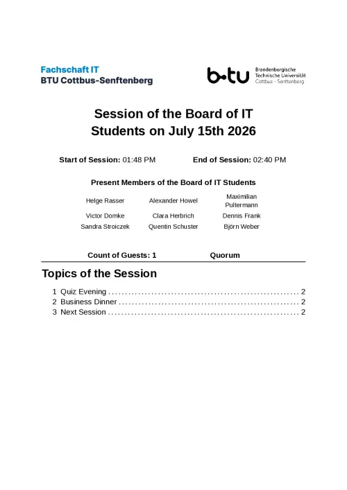 First Page of Meeting Notes from 15.07.2026