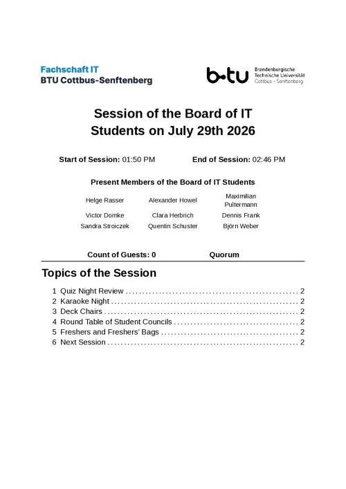 First Page of Meeting Notes from 29.07.2026