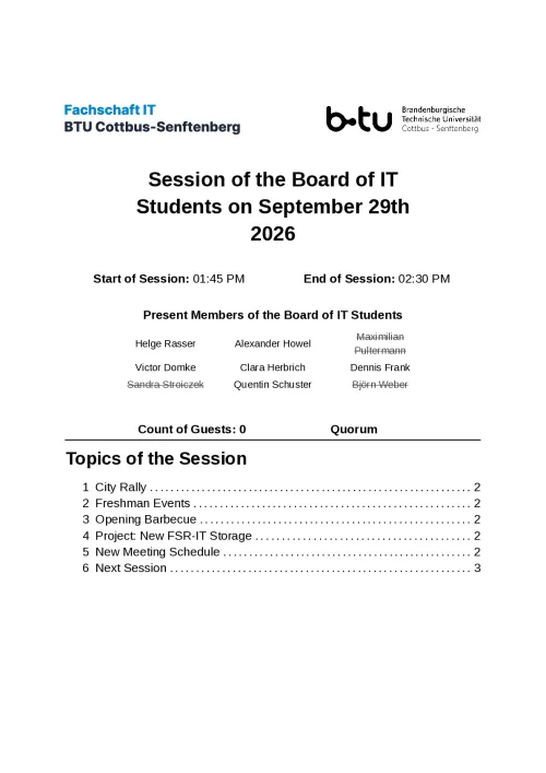 First Page of Meeting Notes from 29.09.2026