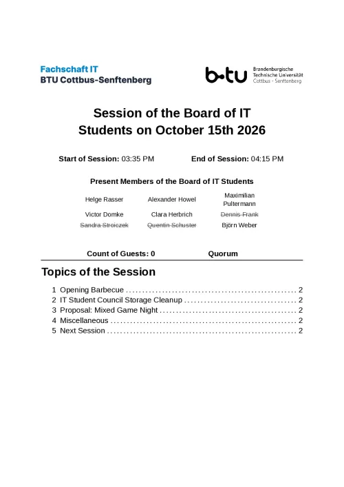 First Page of Meeting Notes from 15.10.2026